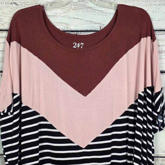 24/7 by Maurices Colorblock Stripe Tee 4X - Picture 2 of 8